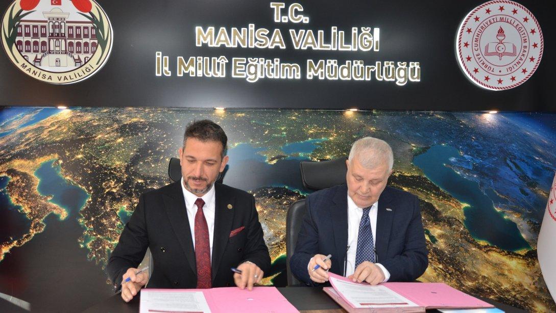 MANİSA İL MİLLÎ EĞİTİM MÜDÜRLÜĞÜ İLE AKÜMÜLATÖR VE GERİ KAZANIM SANAYİCİLERİ DERNEĞİ (AKÜDER) ARASINDA İŞ BİRLİĞİ PROTOKOLÜ İMZALANDI